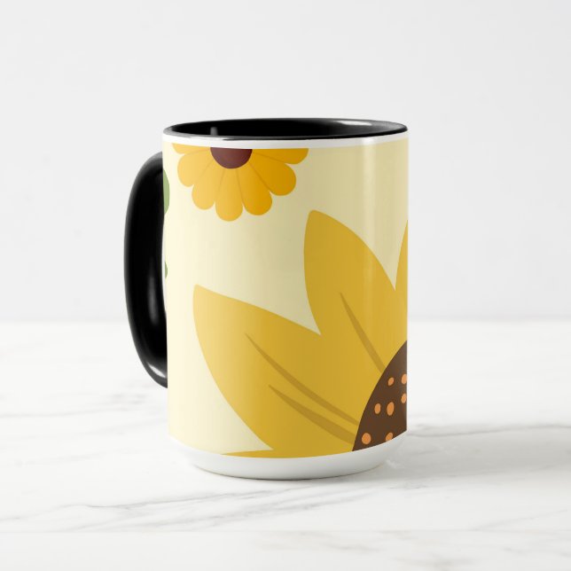 Taza Hermoso diseño de girasol (Anverso izquierdo)