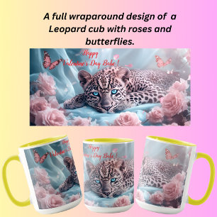 Taza Hermoso diseño de leopardo para el día de San Vale