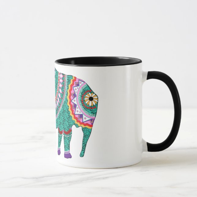 Taza Hermoso elefante ornato (Derecha)