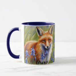 Taza Hermoso Fox en la pradera de Bluebell