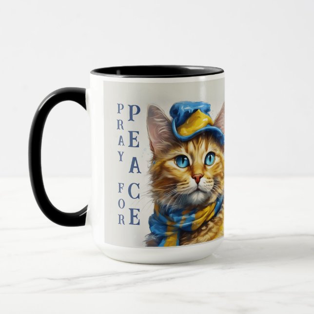 Taza Hermoso gato amarillo con ojos azules - ucrania (Izquierda)