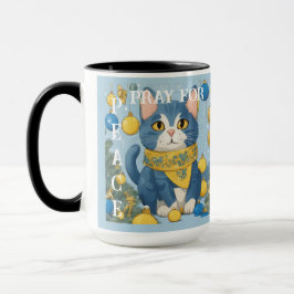 Taza Hermoso gato amarillo con ojos azules - ucrania