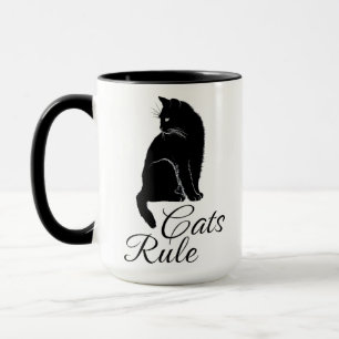 Taza Hermoso Gato Sentado En La Espalda - Gato De Gatos