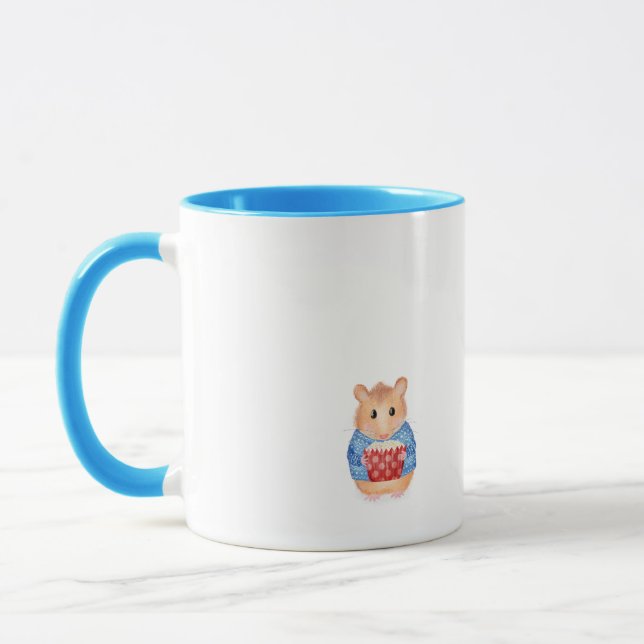 Taza Hermoso hámster con regalo de cumpleaños de pastel (Izquierda)
