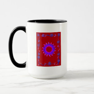 Taza Hermoso Impresionante Motif Indio Mehndi Maroon Ar
