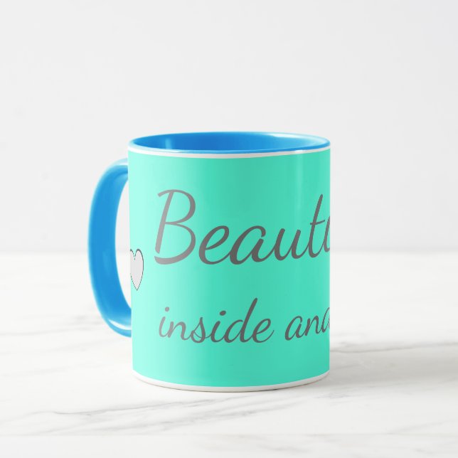 Taza Hermoso interior y exterior Cita suave azul turque (Anverso izquierdo)