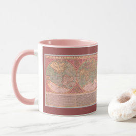 Taza Hermoso Mapa Antiguo del Mundo con Texto en Latín