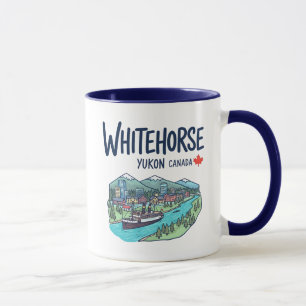 Taza Hermoso paisaje colorido de Whitehorse Yukon Canad