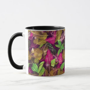 Taza Hermoso patrón de hojas otoño