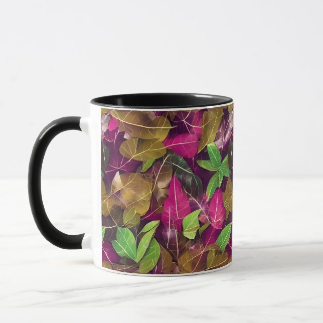 Taza Hermoso patrón de hojas otoño (Izquierda)