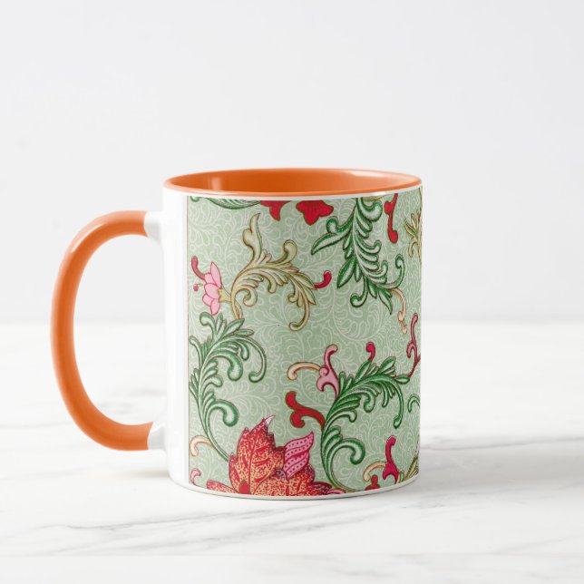 Taza Hermoso patrón floral estampado tazón de café (Izquierda)