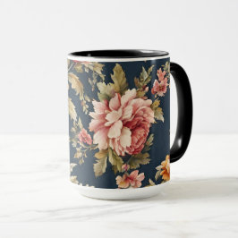 Taza Hermoso patrón floral italiano
