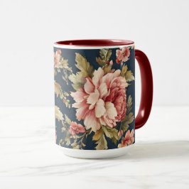Taza Hermoso patrón floral italiano