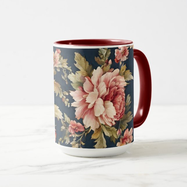 Taza Hermoso patrón floral italiano (Anverso derecho)