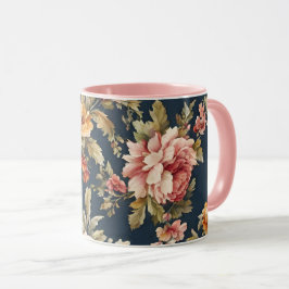 Taza Hermoso patrón floral italiano