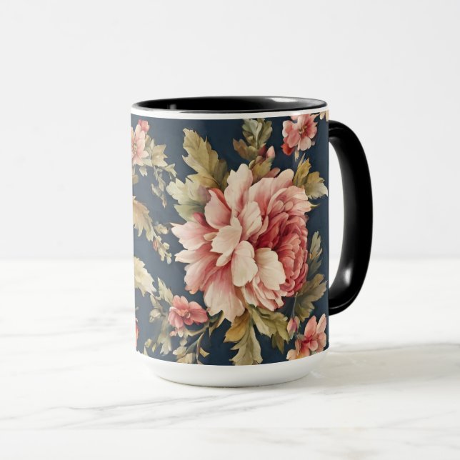 Taza Hermoso patrón floral italiano (Anverso derecho)
