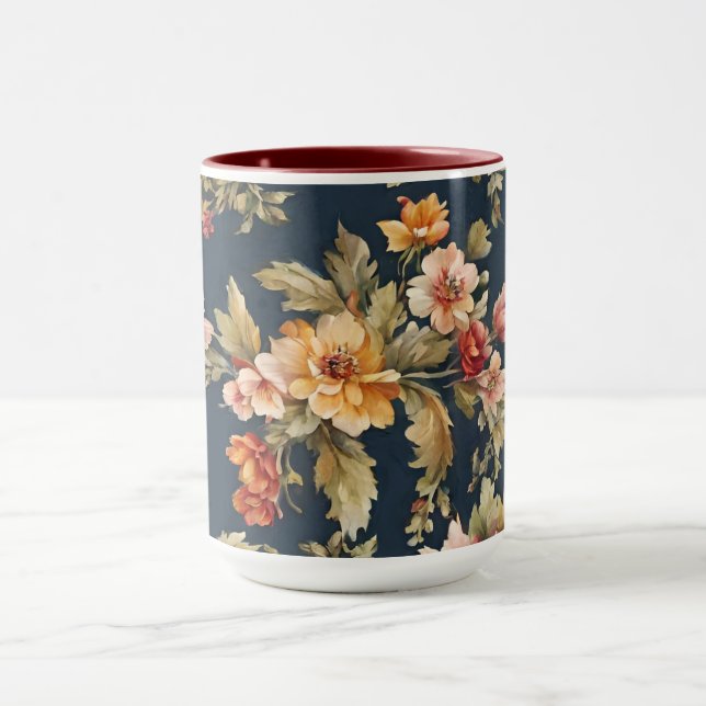 Taza Hermoso patrón floral italiano (Centro)