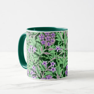 Taza Hermoso patrón floral púrpura