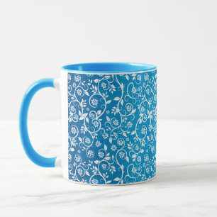 Taza Hermoso patrón geométrico azul