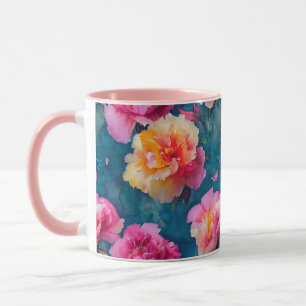 Taza Hermoso patrón suave de flor rosa