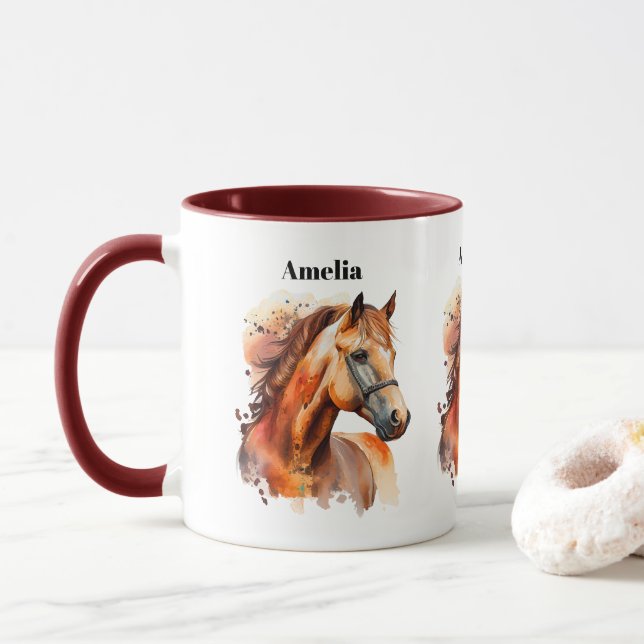 Taza Hermoso retrato de caballo de Sorrel (Con donut)