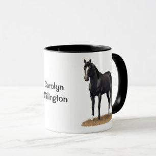 Taza Hermoso Stallion de caballos del Barrio Negro