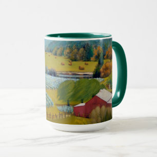 Taza Hermoso viñedo en amarillo azul rojo verde