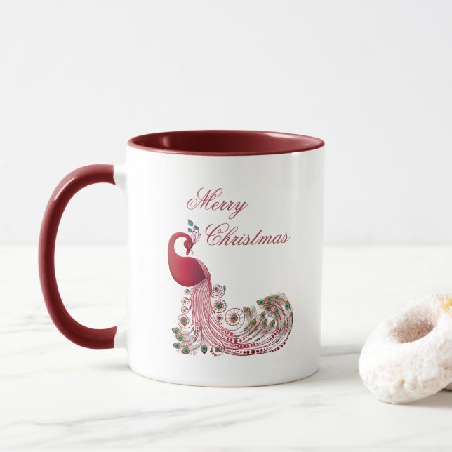Taza Hermosos Navidades Peacock (Con donut)