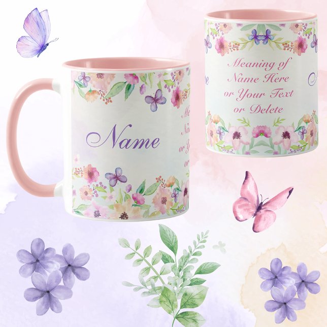 Taza Hermosos regalos de nombres personalizados con sig (Meaning of Name gifts, Name and Meaning Mugs. )