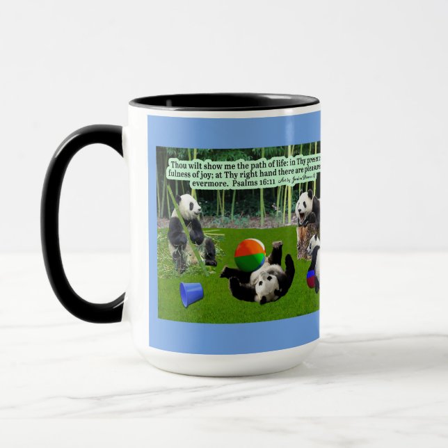 Taza Hermosos Salmos de las Escrituras Pandas 16:11 (Izquierda)