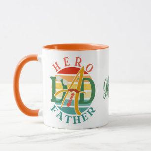 Taza Hero Dad Fath Sunset Tie, Mustache y gafas de sol