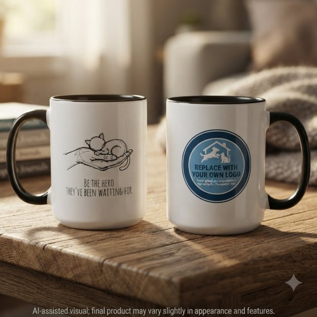 Taza Héroe Compasivo de Rescate Felino (Ceramic mug for animal rescue advocates; perfect for heartwarming morning coffee breaks.)