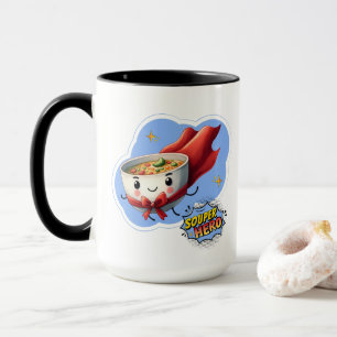 Taza Héroe de alma, píun de sopa de super héroe