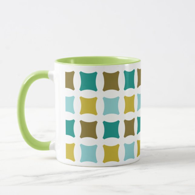 Taza Hex Box Square Mid Mod Print Pattern Gold (Izquierda)