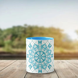 Taza Hexa triángulos yantra pétalos