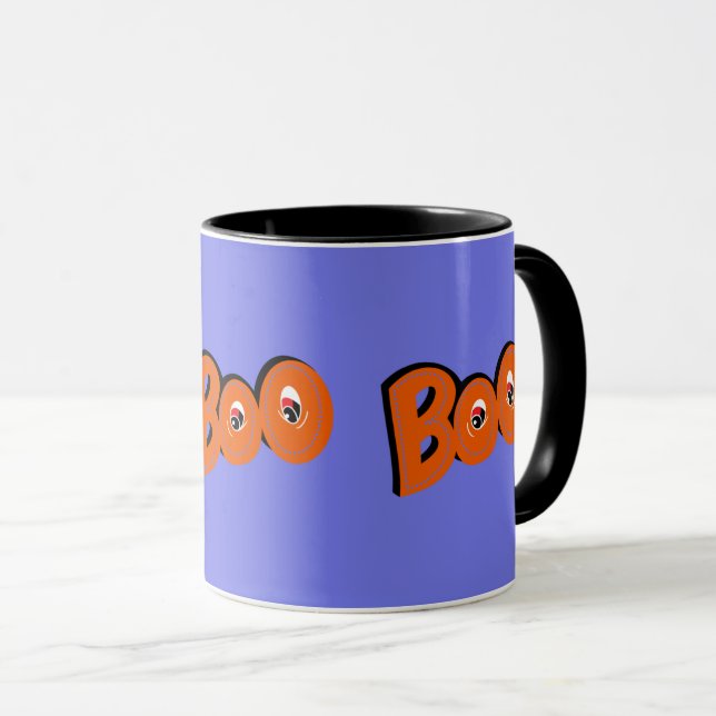 Taza Hey Boo Te Asusté Tipografía Dibujando Arte (Anverso derecho)