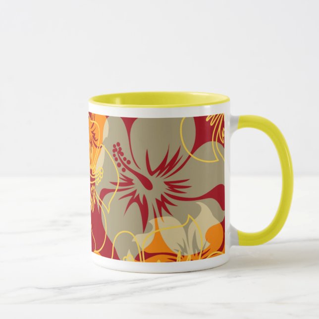 Taza Hibisco hawaiano Camo del punto de Iniki floral (Derecha)
