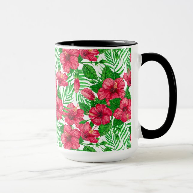 Taza Hibiscus y hojas de palmera (Derecha)