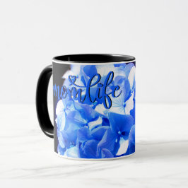 Taza Hidrenajes azules florales de cobalto elegantes az