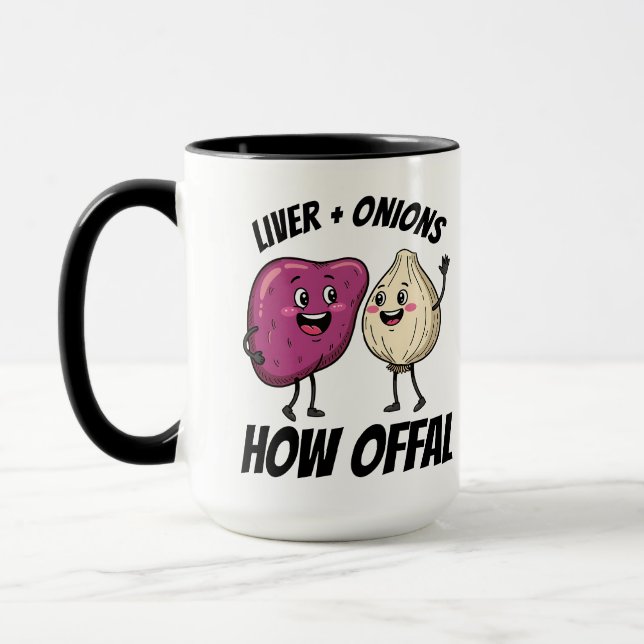 Taza Hígado Divertido + Cebolla Qué Chistes de Despojos (Izquierda)