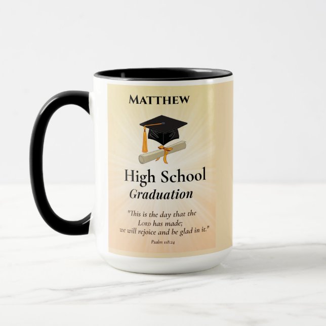 Taza High School Graduation Personalized Sunburst (Izquierda)