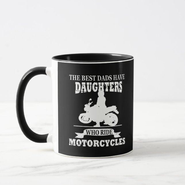 Taza Hija anda en motocicleta divertido día del padre (Izquierda)