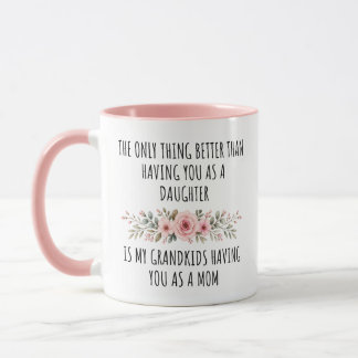 Taza Hija Mamá Nietos Cita Floral Rosa Café