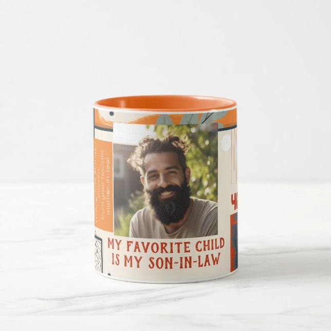 Taza Hijo favorito en la ley cumpleaños foto de Guay Mu (Centro)