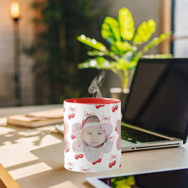 Taza Hijos de foto rosa con arco de cerezo