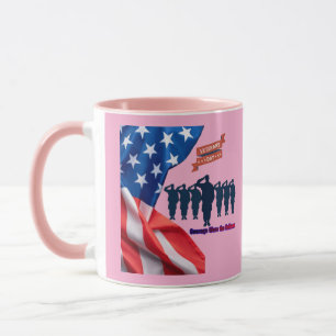 Taza Hilos de orgullo de patriotas rosa