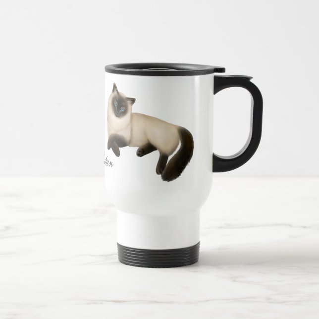 Taza Himalayan del viaje del gato siamés de (Derecha)