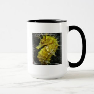 Taza Hipocampo amarillo Guttulatus del Seahorse el