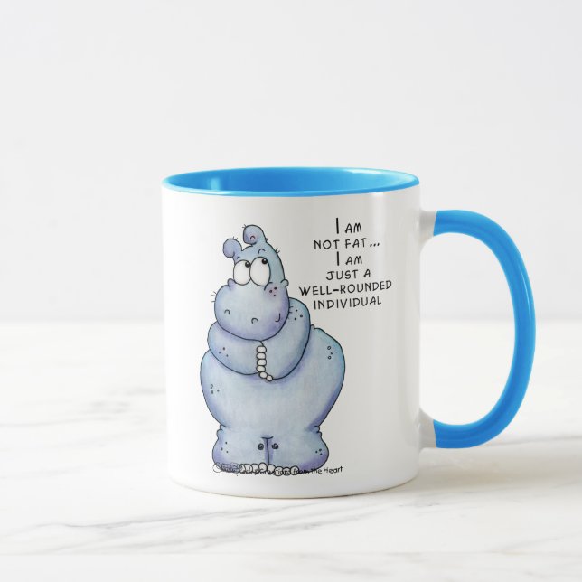 Taza Hipopótamo Hippo-Azul bien redondeado (Derecha)