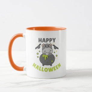 Taza Hippo Feliz Halloween Cauldron Bat